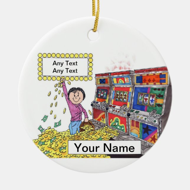 Spielautomat - Frau Keramikornament (Vorne)