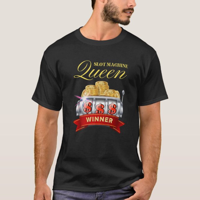 Spielautomat Queen Funny Casino Gambling Premium T-Shirt (Vorderseite)