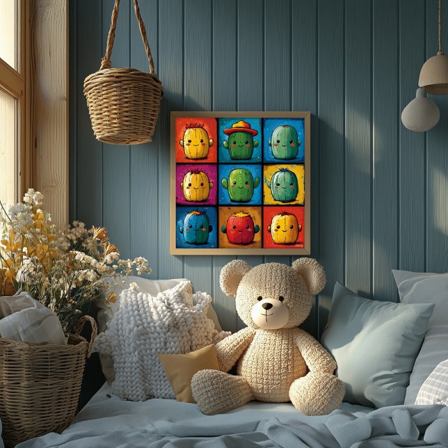 Spielbares Kaktus-Charaktergitter für die Zimmerde Poster (Von Creator hochgeladen)