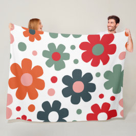 Spielbares Retro-Blume Muster Fleecedecke