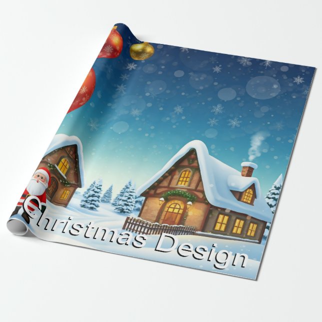 Spielbares Weihnachtsdesign Geschenkpapier (Ungerollt)
