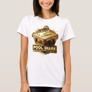 Spielbeherrschung: Pool Shark-Logo am Billardtisch T-Shirt