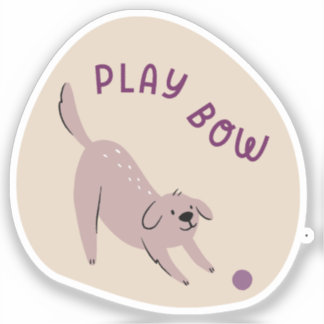 Spielbogen niedlicher illustrierter Hund bräunlich Aufkleber