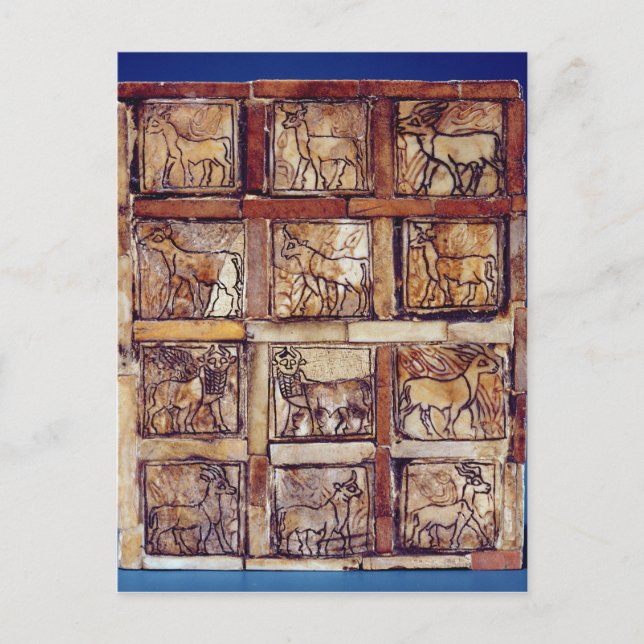 Spielbrett, Tiere des Feldes und des Waldes Postkarte (Vorderseite)