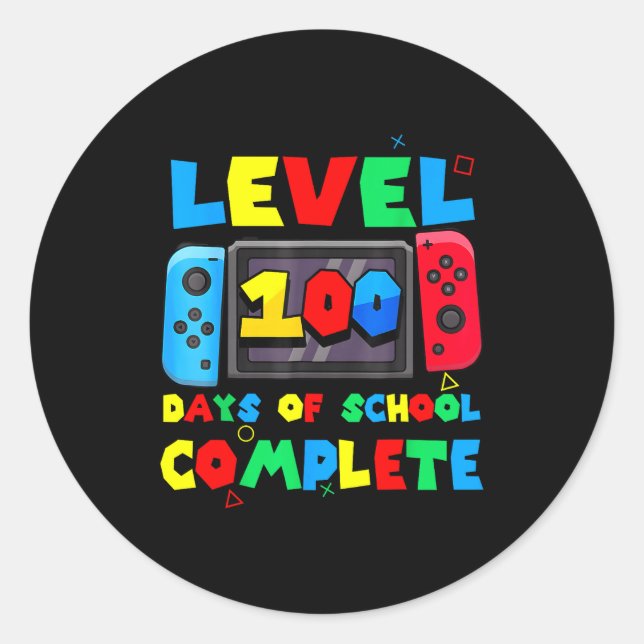 Spielcontroller Ebene 100 Tage Schule abgeschlosse Runder Aufkleber (Vorderseite)