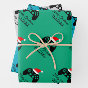 Spielcontroller für Gamer, individuelles Weihnacht Geschenkpapier Set