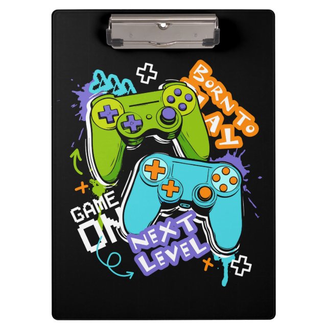 Spielcontroller Graffiti  Gaming Born To Play  Klemmbrett (Vorderseite)