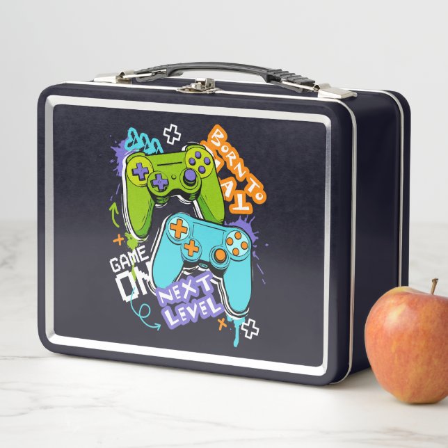 Spielcontroller Graffiti  Gaming Born To Play  Metall Brotdose (Beispiel)