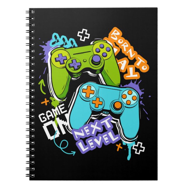 Spielcontroller Graffiti  Gaming Born To Play  Notizblock (Vorderseite)