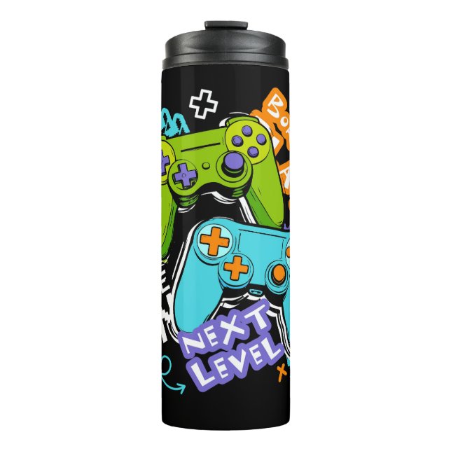 Spielcontroller Graffiti  Gaming Born To Play  Thermosbecher (Vorderseite)