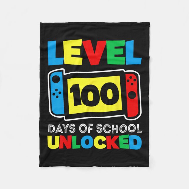 Spielcontroller Level 100 Tage Schule abgeschlosse Fleecedecke (Vorderseite)