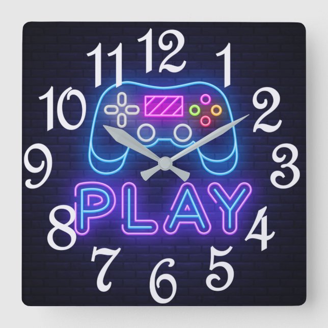 Spielcontroller  quadratische wanduhr (Vorderseite)