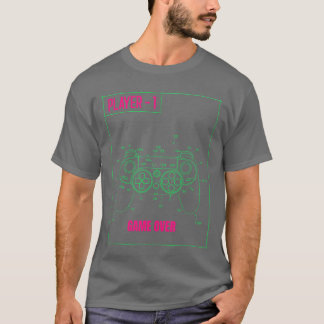 Spielcontroller Retro-Stil Spieler 1 sagt Spiel T-Shirt