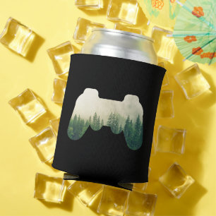 Spielcontroller und Wald Natur Dosenkühler