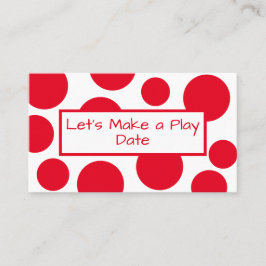 Spieldatum Red Polka Dot Business Card des Kindes Visitenkarte
