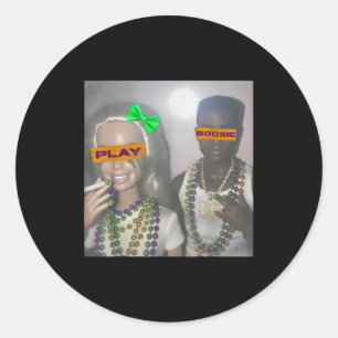 Spiele einige Boosie Mardi Gras Perlen New Orleans Runder Aufkleber