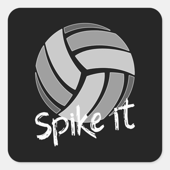 Spiele es Volleyball Quadratischer Aufkleber (Vorderseite)