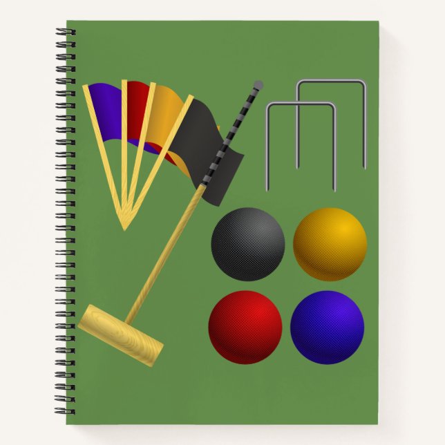 Spiele für Croquet Spiral Notebook Notizbuch (Vorderseite)