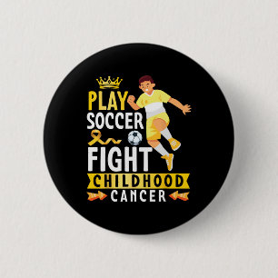 Spiele Fußball, bekämpfe Kinderkrebs, goldenes Ban Button