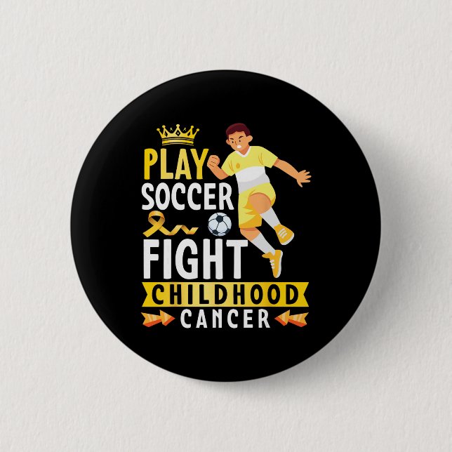Spiele Fußball, bekämpfe Kinderkrebs, goldenes Ban Button (Vorderseite)