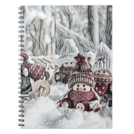 Spiele in einem Winter-SzenenNotebook Notizblock