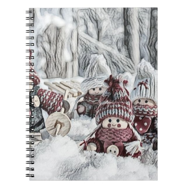Spiele in einem Winter-SzenenNotebook Notizblock (Vorderseite)