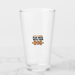Spiele mit deinem Hund Lustige Vintage-Gravur Desi Glas
