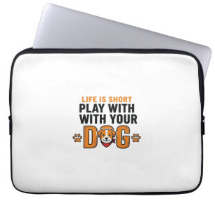 Spiele mit deinem Hund Lustige Vintage-Gravur Desi Laptopschutzhülle
