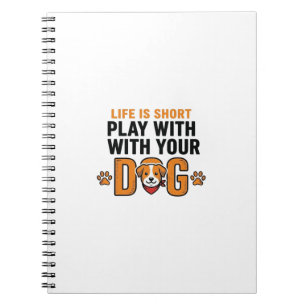 Spiele mit deinem Hund Lustige Vintage-Gravur Desi Notizblock
