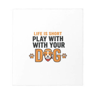 Spiele mit deinem Hund Lustiges Vintage-Stichdesig Notizblock
