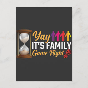Spiele mit der Family Board Night Geschenkkarte Postkarte
