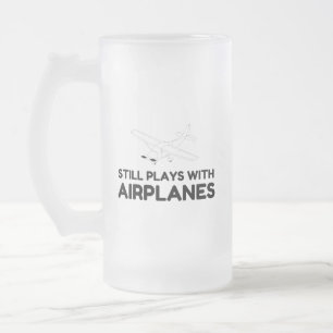 SPIELE MIT FLUGZEUGEN MATTGLAS BIERGLAS