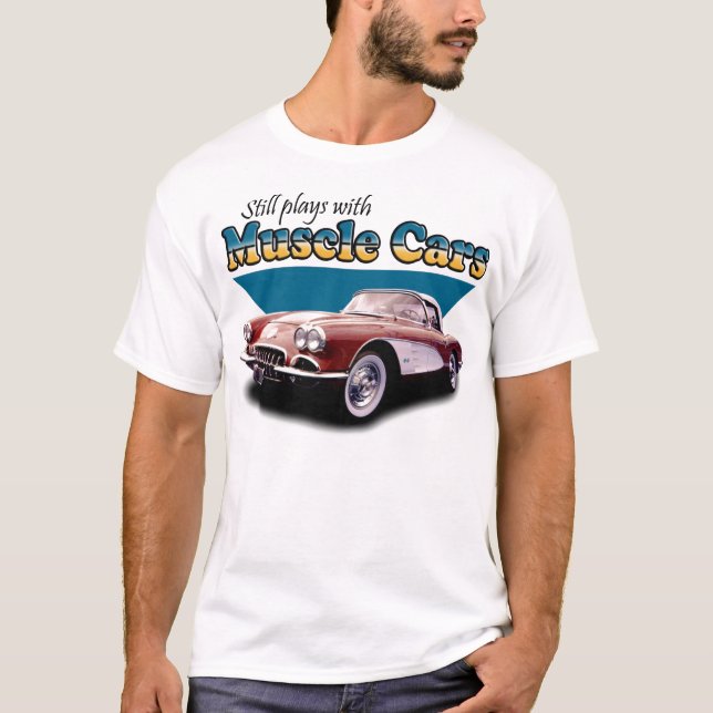 Spiele mit Muskel-Autos T-Shirt (Vorderseite)