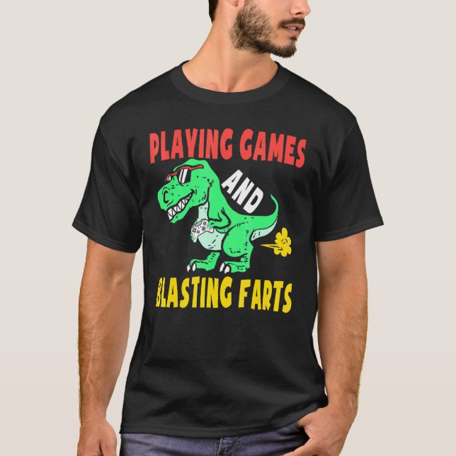 Spiele spielen und Furzen löschen, um Gamer Boy K T-Shirt (Vorderseite)
