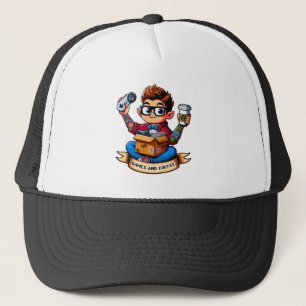 Spiele und Kaffee Truckerkappe