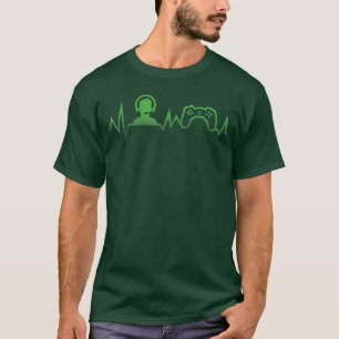 Spiele-Videospiel-Controller-Spieler-Herzschlag lu T-Shirt