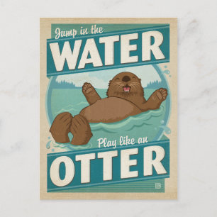 Spiele wie eine Otter Postkarte