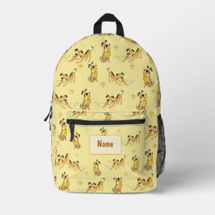 Spielefreudiger Hund & Glückliches Bleistiftmuster Bedruckter Rucksack