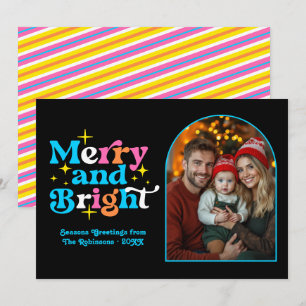 Spieleiche Pop-Art moderne Weihnachtsfamilienfoto Feiertagskarte