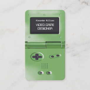 Spielekonsolen-Designer im grünen Retro-Stil Visitenkarte