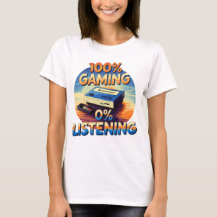 Spielen 0% Hören Funny Gamer Retro Style Gaming T-Shirt