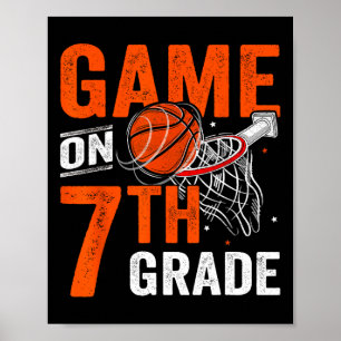 Spielen auf der siebten Stufe Basketball erster Ta Poster