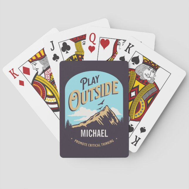Spielen außerhalb fördern kritisches Denken Spielkarten (Rückseite)