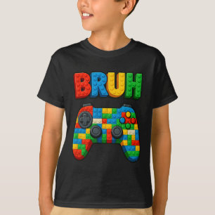 Spielen Bausteine Bruh Sagen Lustiger Gamer Jungen T-Shirt