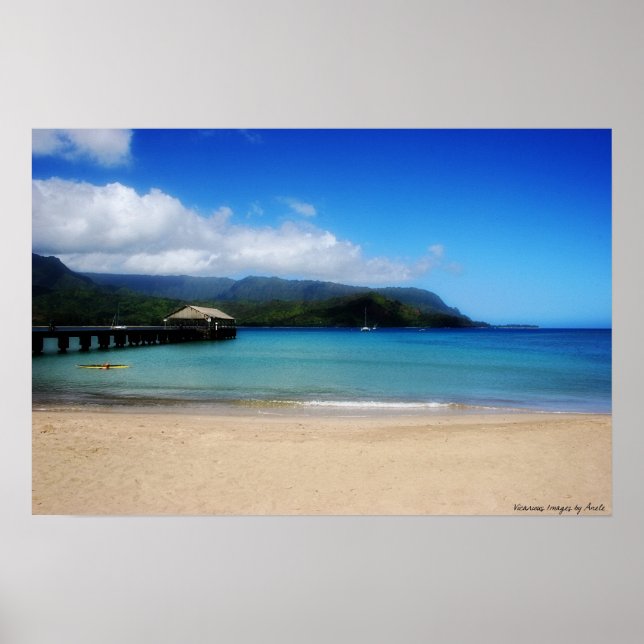 Spielen bei Hanalei Bay Print Poster (Vorne)
