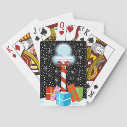 Spielen bei Nacht am Nordpol mit Spielkarten