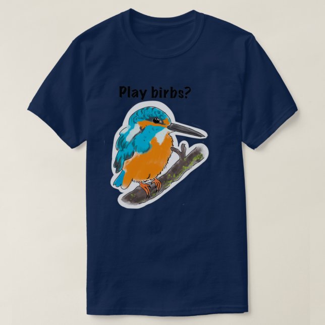 Spielen Birbs Wingspan Brettspiel niedliche Eisvog T-Shirt (Design vorne)
