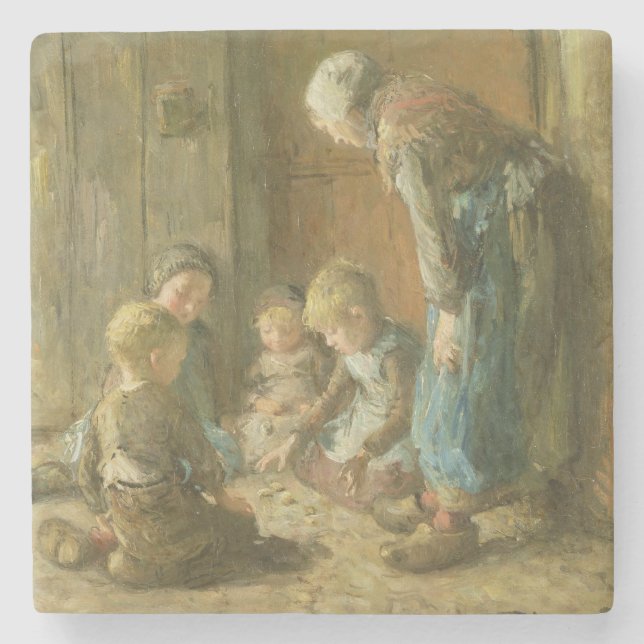 Spielen der Jacke auf der Türstufe Steinuntersetzer (Vorderseite)