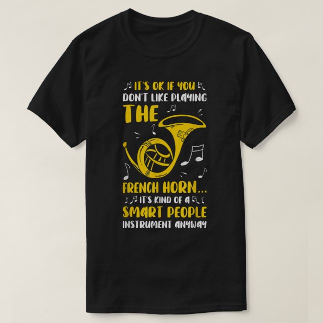 Spielen des französischen Horn Funny French Horn P T-Shirt (Design vorne)