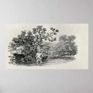 Spielen eines Lachses Poster